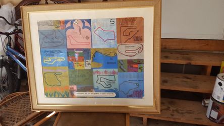 race track framed picture