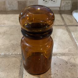 Vintage Belgian Glass Brown Apothecary Bottle