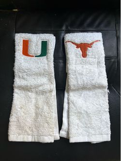 Miami and Texas college football towels