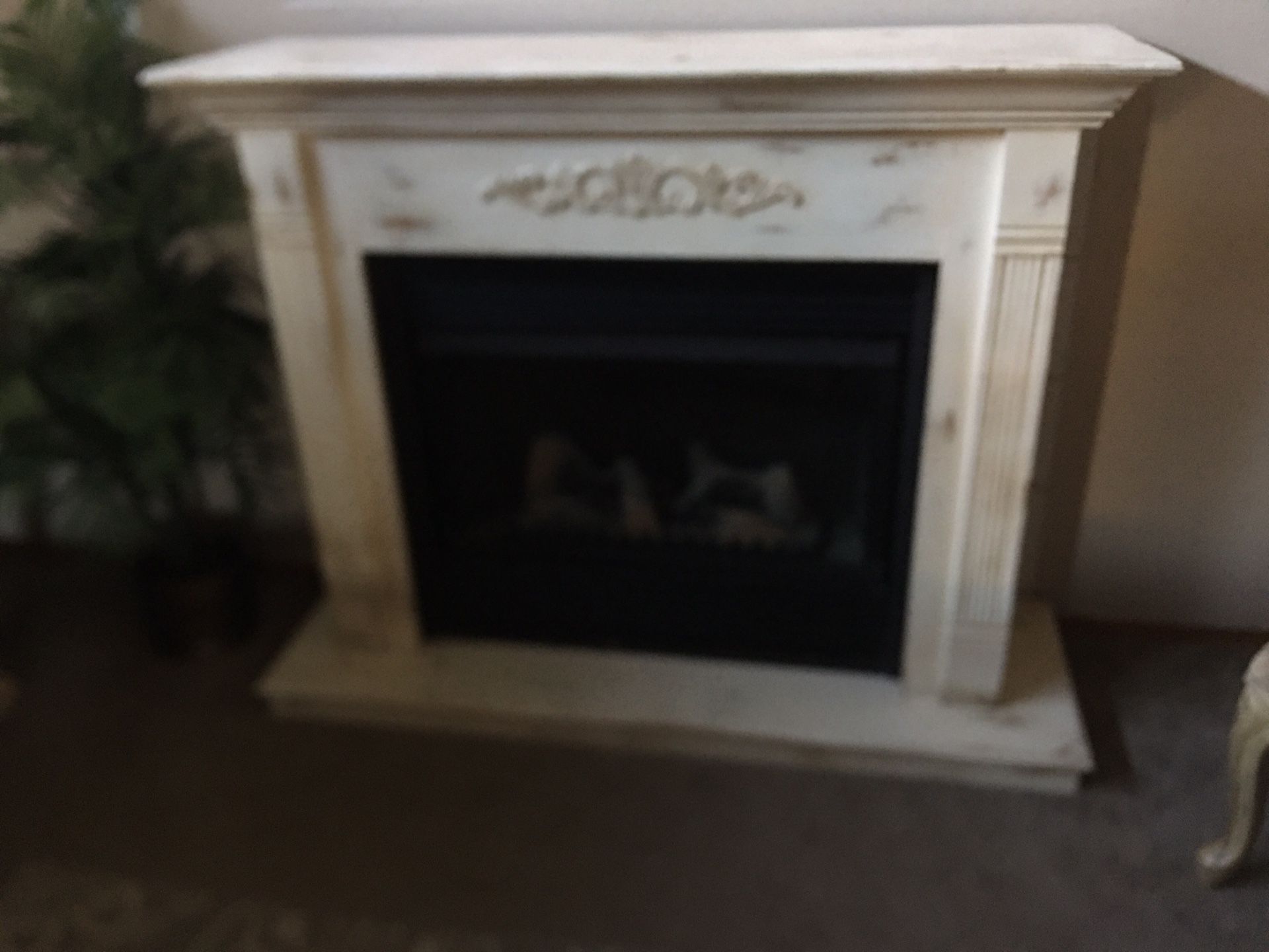 Pyromaster HEF33 Electric fireplace mantel, distressed for Sale in