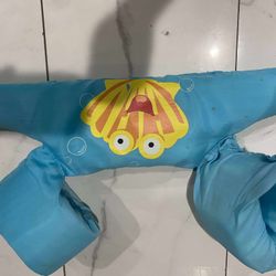 Kids Toddler Life Jacket Swim Aid Vest Child Arm Bands Floaties Pool Blue Clam