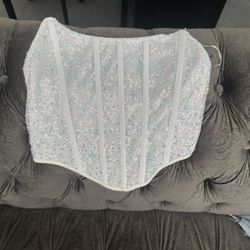 White Sequence Corset 
