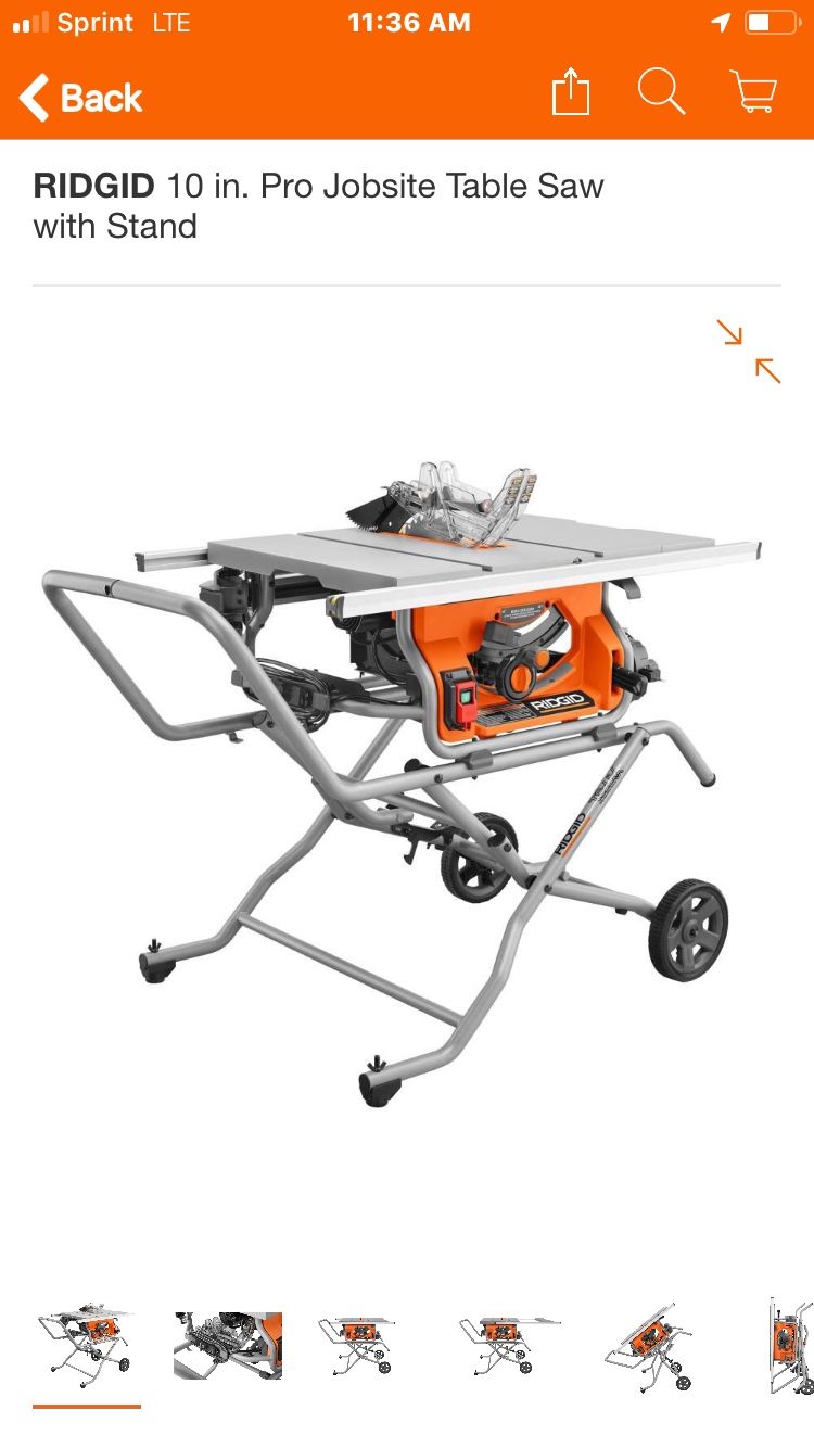 RIDGID 10 in. Pro Jobsite Table Saw with Stand