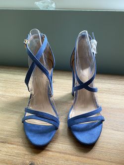 Blue Bamboo Strap Heels