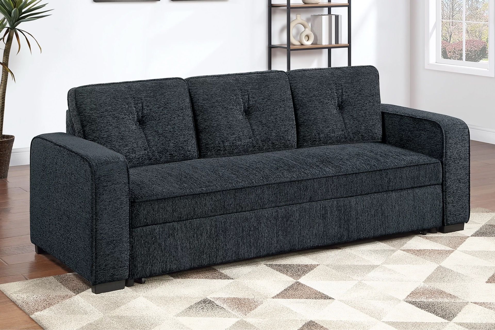 Dark grey or Charcoal Chenille sofa bed brand new in box firm price $449