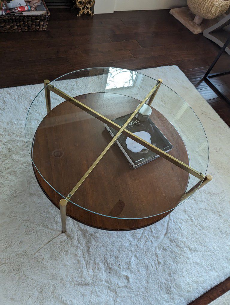 West Elm Round Gallery Coffee Table