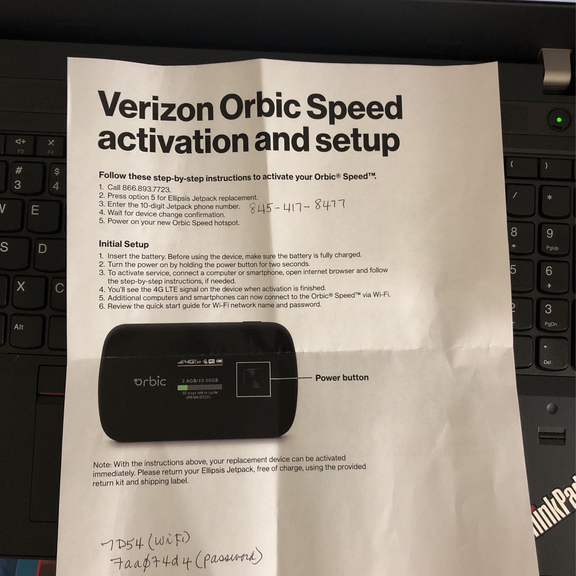 Orbit Speed Verizon Jetpack