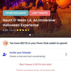 Haunt 'O Ween Tickets $30 Each I Have 8