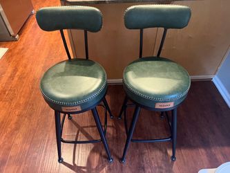 (2) Bar Stools Green