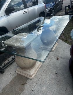 Glass Dining Table 78”Lx44”Wx30”H