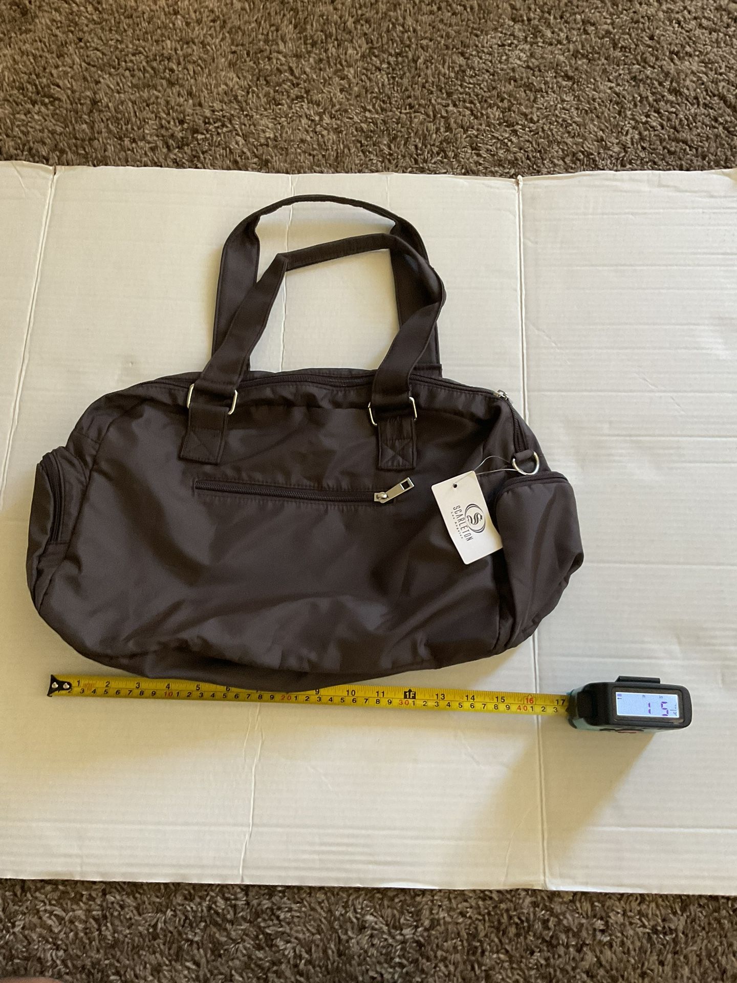 Scarleton Porter Shoulder Bag Brown And Silver Buckles Gym Gear Outfit Casual