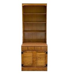 Ethan Allen Heirloom Nutmeg Maple Custom Room Plan 2 Piece Shutter Door Bookcase Unit