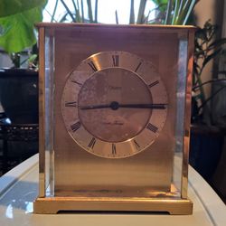 Quartz  “Seth Thomas “ Working Clock Made In Germany CASTROL OIL ENGRAVED ON TOP