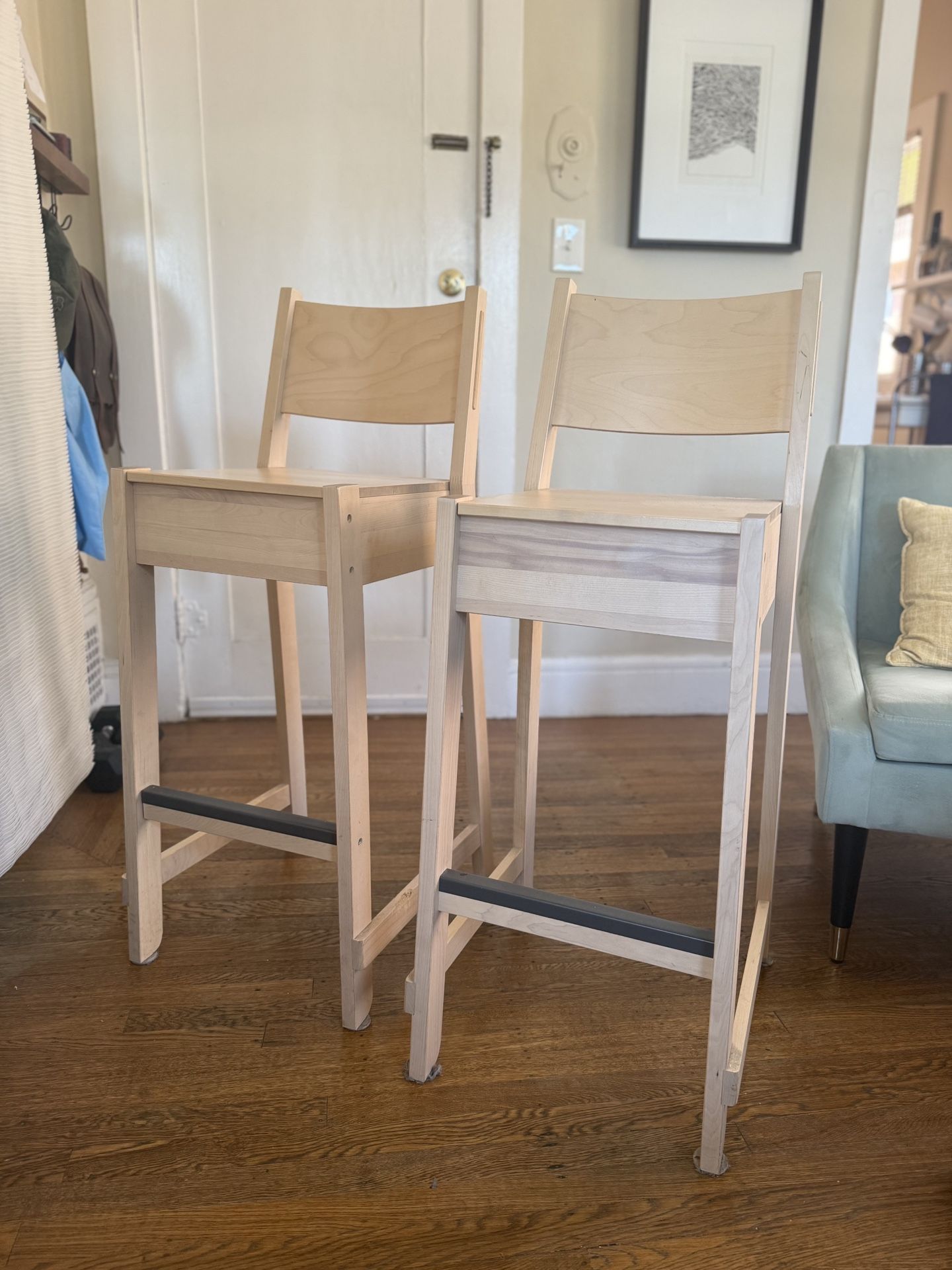 Two IKEA Norraker Bar stools