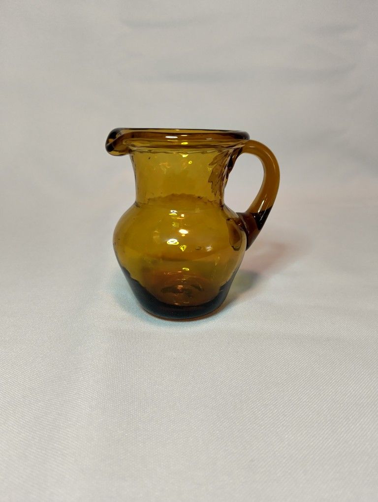 Mini Amber Glass Pitcher 