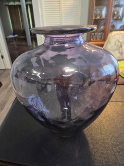Large Vintage-Style Purple Glass Vase / Demijohn - Craft/Prop Piece (Peeling)