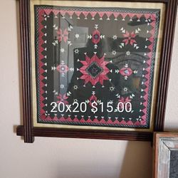 Handmade Stitchery With Professionally Frame