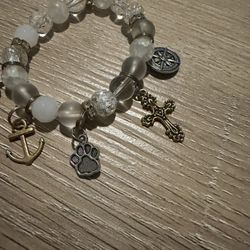 Hand beaded charm bracelet 