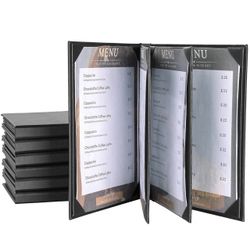 6 Pack 8.5 x 11 Inch Menu Covers 3 Page 6 View Book Style