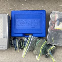 K’nex Lot With 4 Cases - 1 Blue 3 Gray With Clear Lids And Pieces