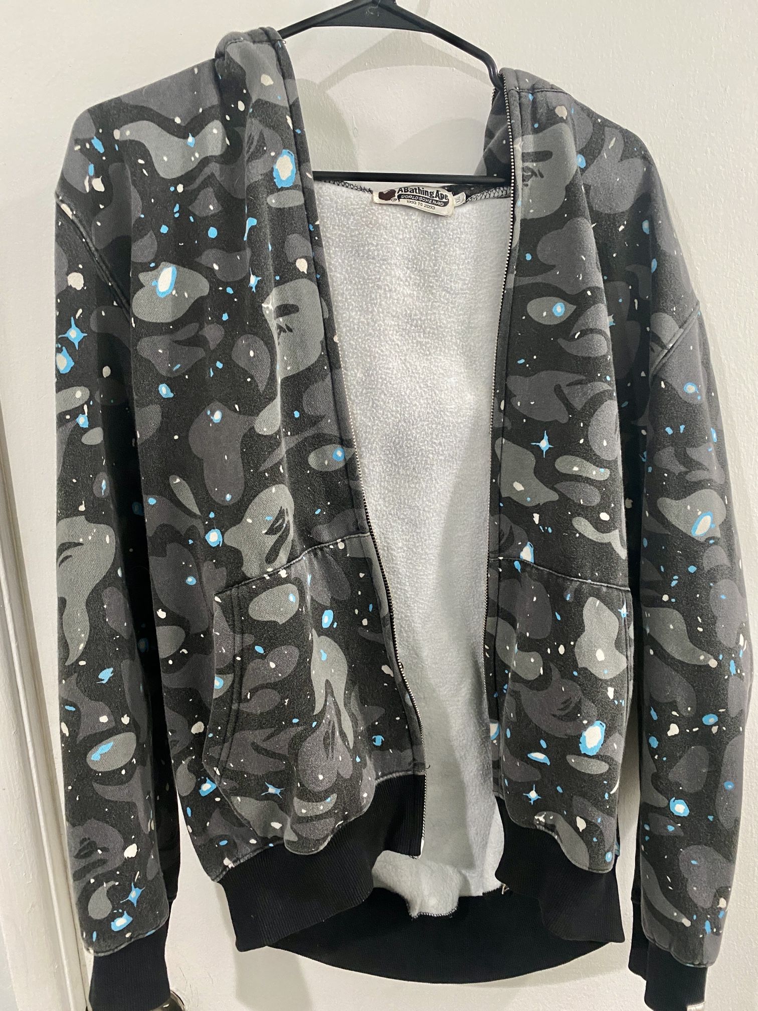 Bape relaxed space camo online full zip hoodie black