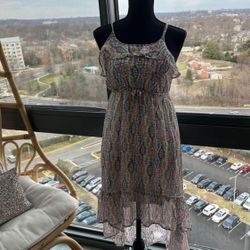 Girls Hi-Lo sundress multicolored and sheer size Large 