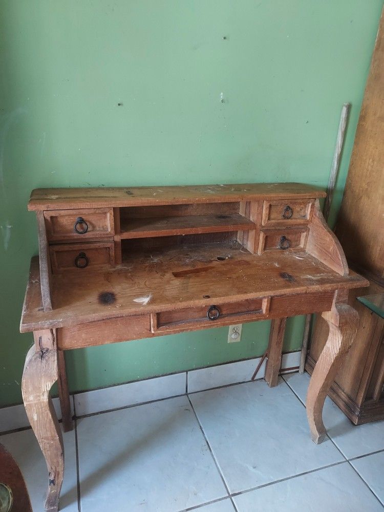 Secretary Desk Mexican  Style All Wood , and A Coner Table all Wood Mexican  style ,  moving Need To Sell .