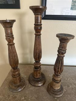 Wood Candle Stick Holder