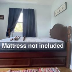 Solid Cherry Wood Twin sized Trundle Bed (ONLY TRUNDLE Mattress included. NOT Top Mattress)