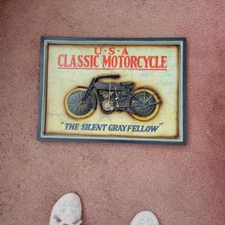 Vintage 3 D Motorcycle Picture 
