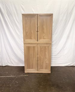 Natural Wooden Storage Cabinet with Adjustable Shelves *Delivery Available*