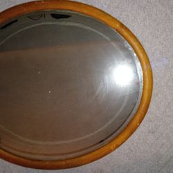 Oval Mirror With Oak Frame