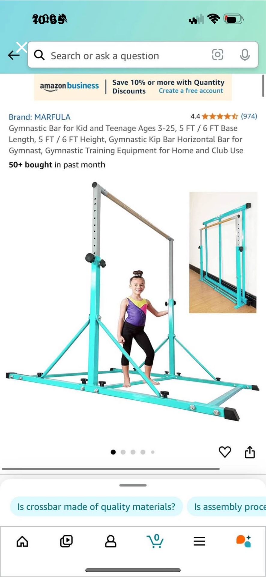 MARFULA Gymnastic Bar for Kid and Teenage Ages 3-25