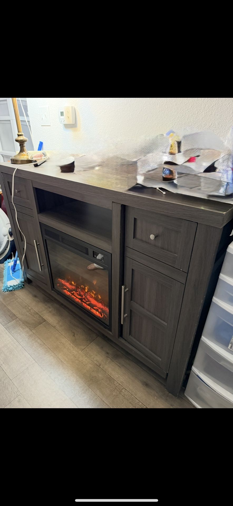 Washer And Dryer , Fireplace