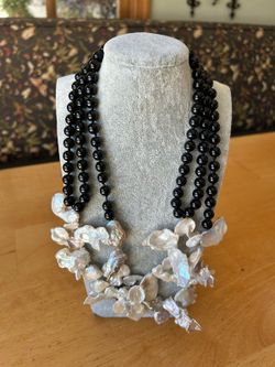 Onyx And Pearl Necklace