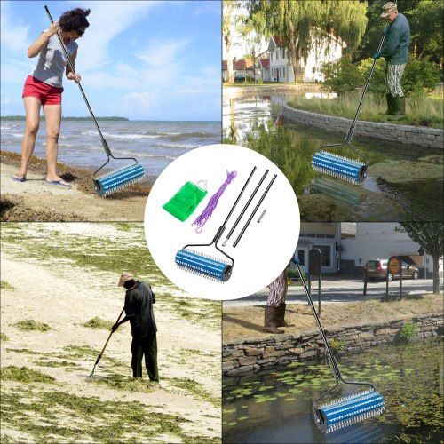 Beach Roller Lake Weed Remover 12 Ft Pond Weed Rake Aquatic Weed Cutter