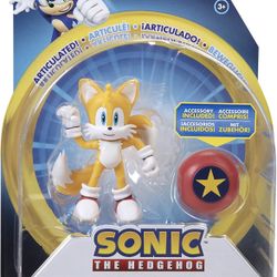 Sonic The Hedgehog 4-Inch Action Figure Modern Tails with Star Spring Collectible Toy