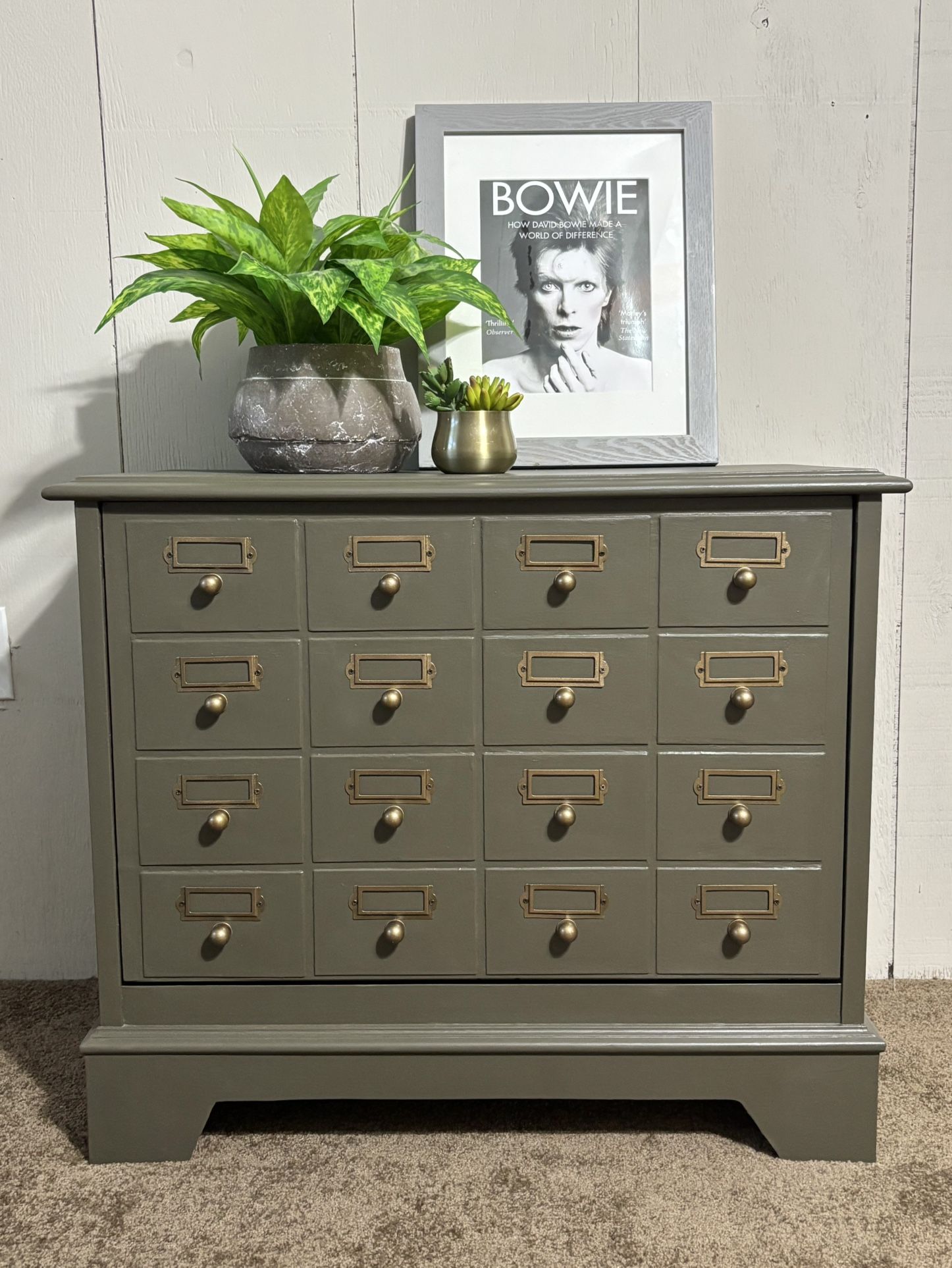 Vintage Lane Apothecary Style Record Cabinet