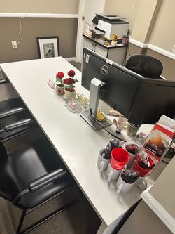 Light grey office desk