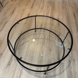 34 inch Round Tempered Glass Coffee Table