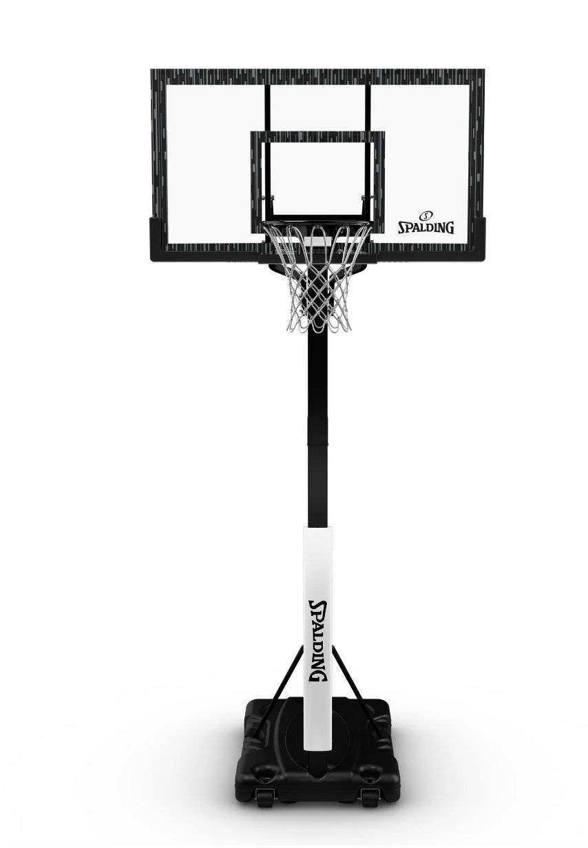 Spalding 60-Inch Portable Basketball Hoop with Acrylic Backboard, Screw Jack Lift & Arena Slam Rim-Outdoor Play