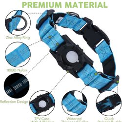 AirTag Dog Collar, Reflective Apple Air Tag Dog Collar, Dog Collar with AirTag Holder Adjustable Nylon Air Tag Accessories Pet Collar for Large Dogs(1