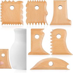Amylove 7 Pcs Pottery Tools Pottery Foot Shaper Tools Pottery Trimming Tools Pottery Profile Rib Bundle Foot Shaper for Pottery Ceramics for Carving C