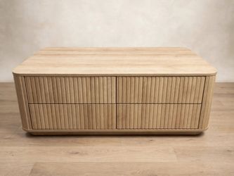 Light Oak Coffee Table with Drawers