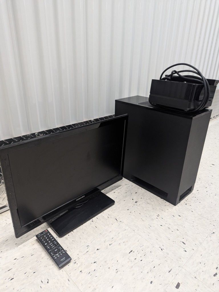 Toshiba TV With Sony Subwoofer And DVD Player