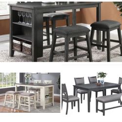 Dining Table Set With Chairs And Bench 