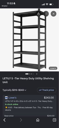 LETILY 5-Tier Heavy Duty Utility Shelving Unit