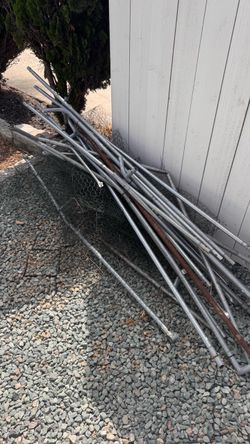 Scrap metal poles chicken wire