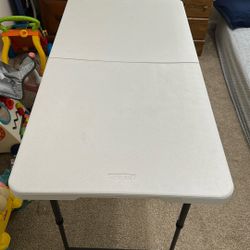 Lifetime Height Adjustable Indoor/Outdoor Folding Table, 4 ft. x 24 in., White Granite (4428)
