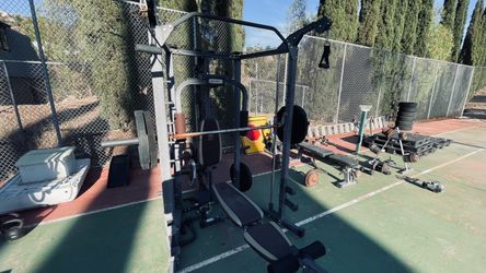 Weights and home game fitness equipment.
